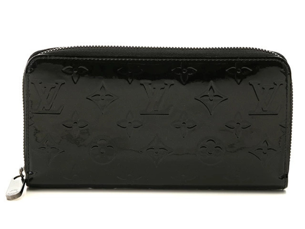 LOUIS VUITTON Zippy Wallet Long Vernis Noir Black